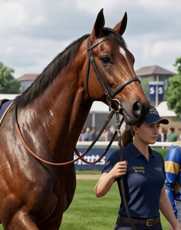 Concept art: a racehorse before the parade
